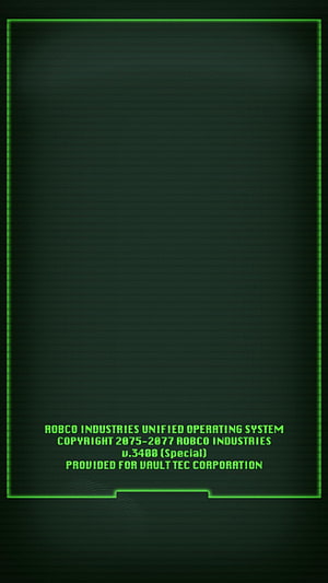 Fallout Pip-Boy Green Terminal Interface with Robco Industries Operating System Boot Screen HD phone wallpaper