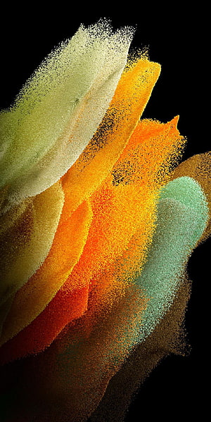 Vibrant Colorful Powder Art Abstract Composition on Black Background HD phone wallpaper