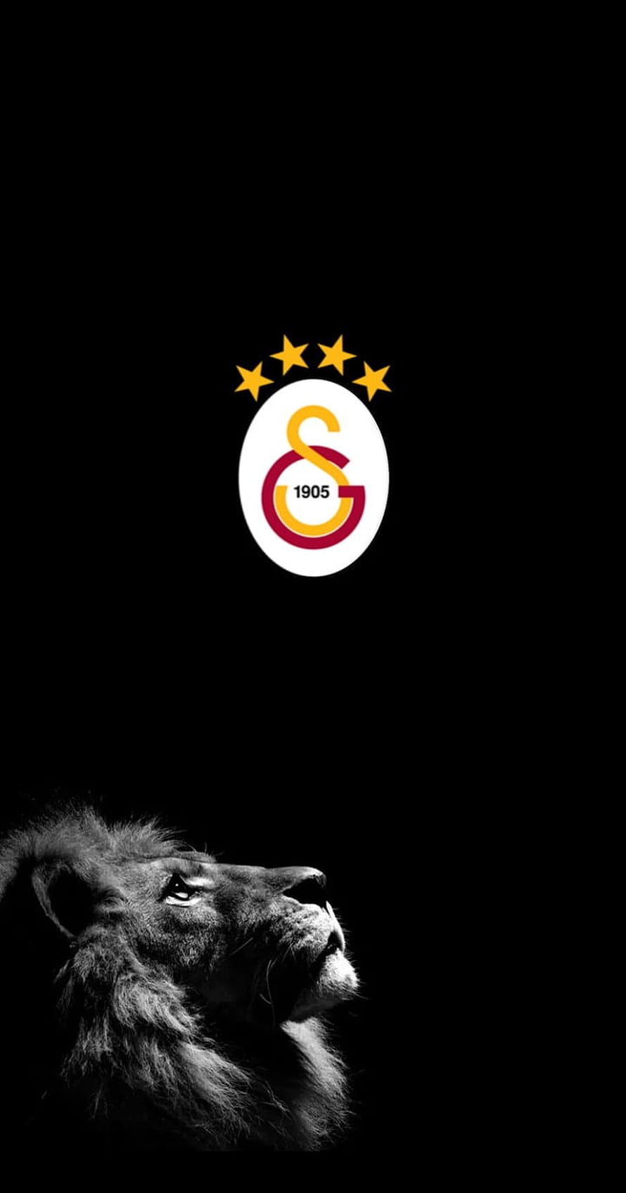 Galatasaray Cimbom Lion Emblem Minimalist Black Background HD phone wallpaper