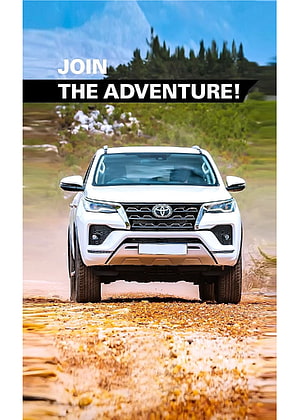 White Toyota Fortuner SUV Driving on a Gravel Trail Through a Mountain Landscape HD phone wallpaper