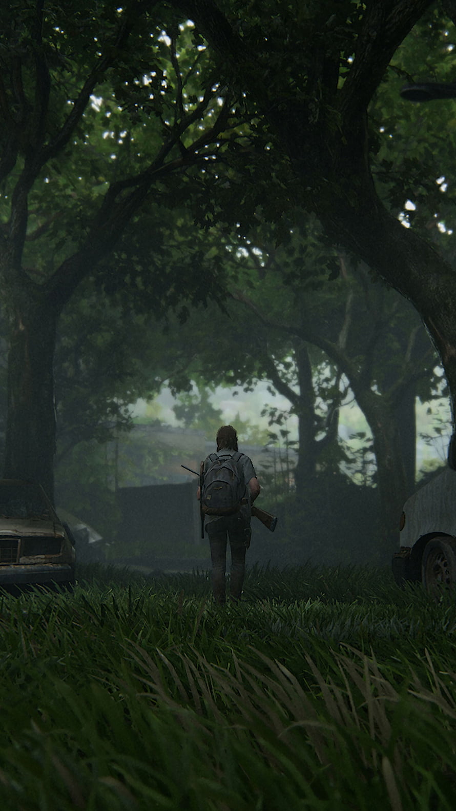 Ellie Walking Through Overgrown Forest in The Last of Us 2 HD phone wallpaper