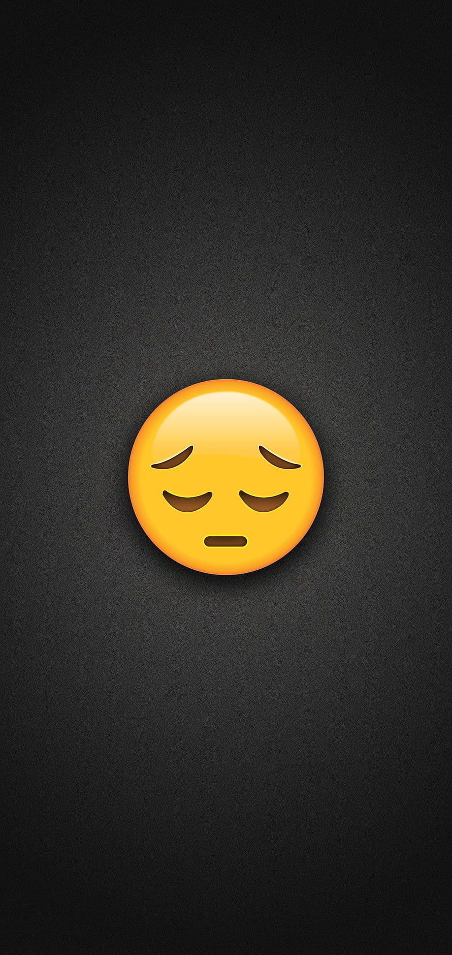 Minimalist Sad Face Emoji on Dark Textured Background HD phone wallpaper