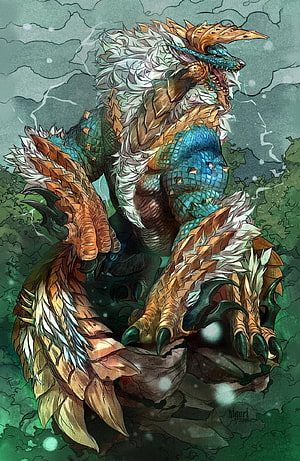 Zinogre Monster Hunter World Digital Art Illustration HD phone wallpaper