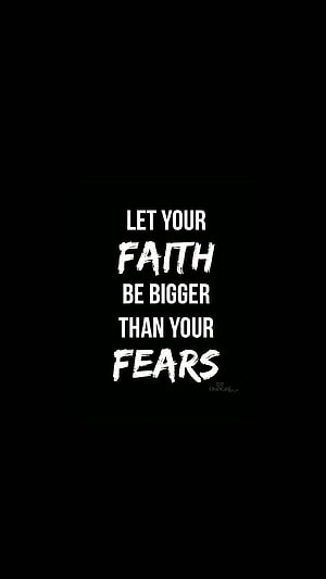 Faith Over Fears: Minimalist Christian Motivational Quote on Black Background HD phone wallpaper