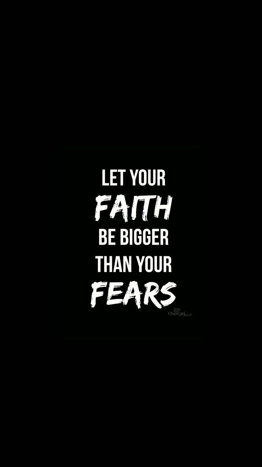 Faith Over Fears: Minimalist Christian Motivational Quote on Black Background HD phone wallpaper