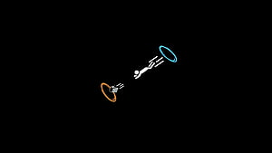Minimalist Basketball Icon Illustration with Player and Hoop on Black Background HD wallpaper