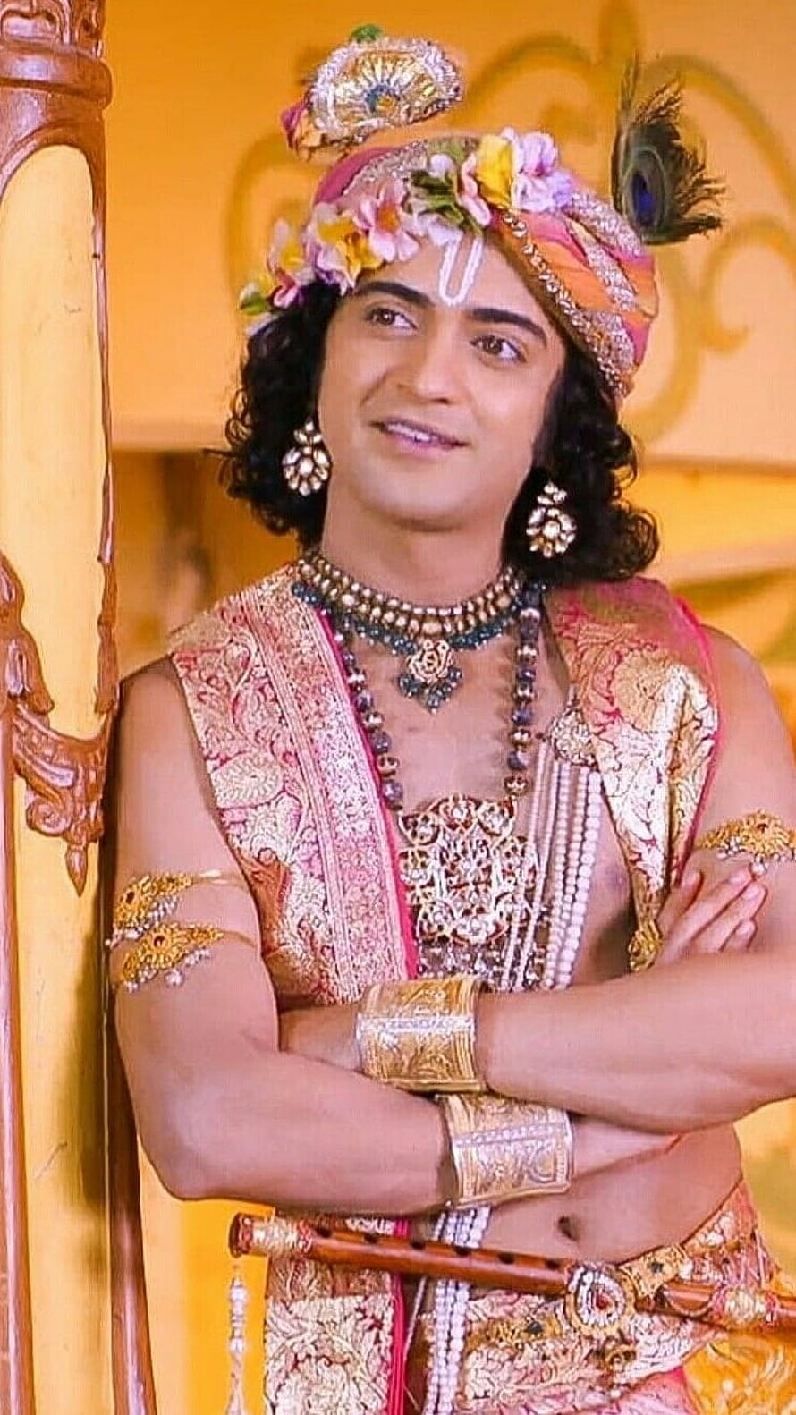 Shri Govinda as Krishna in Traditional Indian Mythological Attire HD phone wallpaper