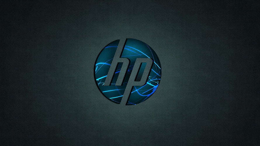 HP Envy Logo with Blue Neon Circuit Lines on Dark Textured Background HD wallpaper