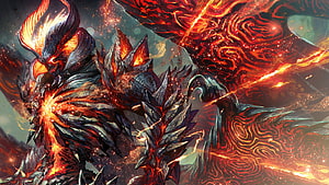 Devil May Cry 5 Dante Sin Devil Trigger Fiery Demon Transformation HD wallpaper