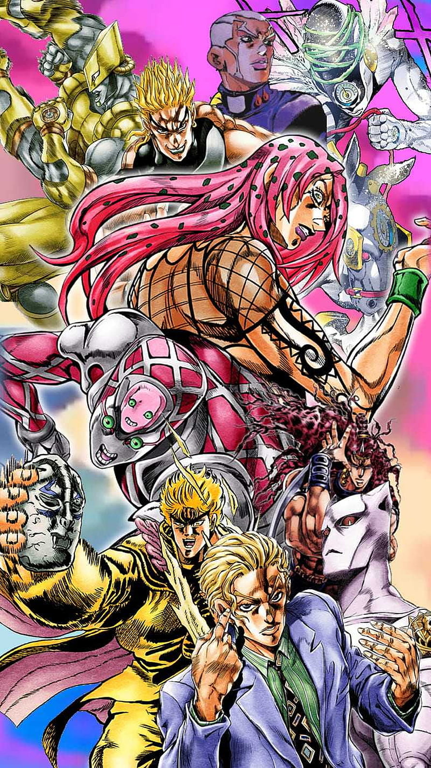 JoJo's Bizarre Adventure Part 7 Steel Ball Run Character Group Artwork HD phone wallpaper