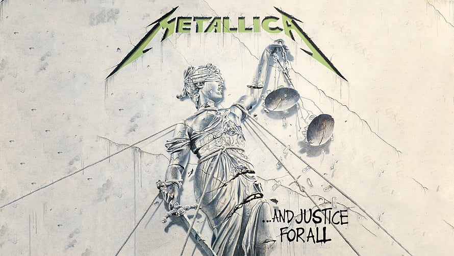 Metallica And Justice For All Album Artwork Featuring Blindfolded Lady Justice Statue HD wallpaper