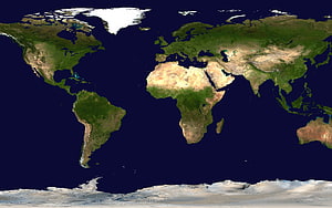 Satellite View of Earth Showing All Continents and Oceans HD wallpaper