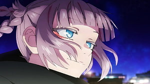 Nazuna Nanakusa Anime Character Close-Up With Pink Hair and Blue Eyes HD wallpaper