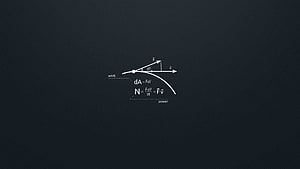 Minimalist Physics Diagram of Work and Power Equations on Dark Background HD wallpaper