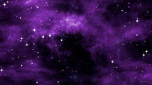 Vibrant Purple Nebula and Starfield Deep Space Cosmic Background HD wallpaper