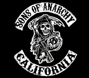 Sons of Anarchy California Chapter Grim Reaper Logo on Black Background HD wallpaper