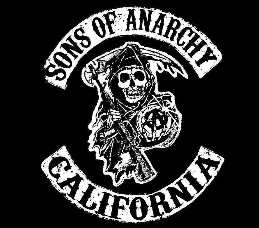Sons of Anarchy California Chapter Grim Reaper Logo on Black Background HD wallpaper