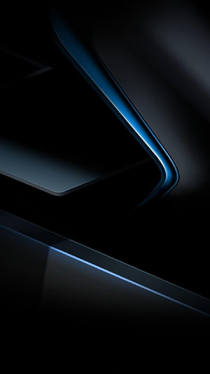 Dark Abstract Geometric Shapes with Glowing Blue Edge Light on Black Background HD phone wallpaper