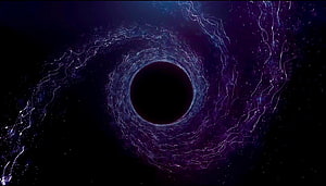 Cosmic Black Hole with Swirling Nebula and Starfield in Deep Space HD wallpaper