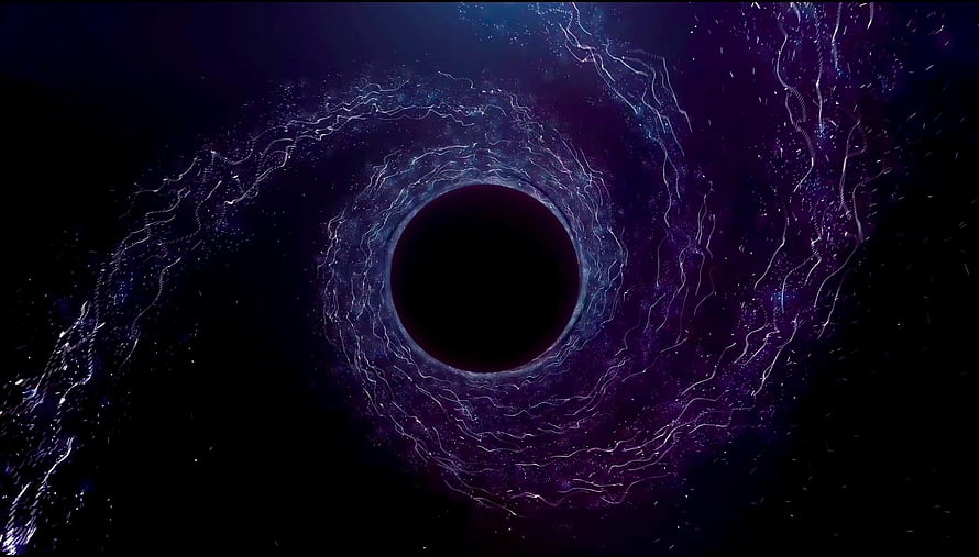 Cosmic Black Hole with Swirling Nebula and Starfield in Deep Space HD wallpaper