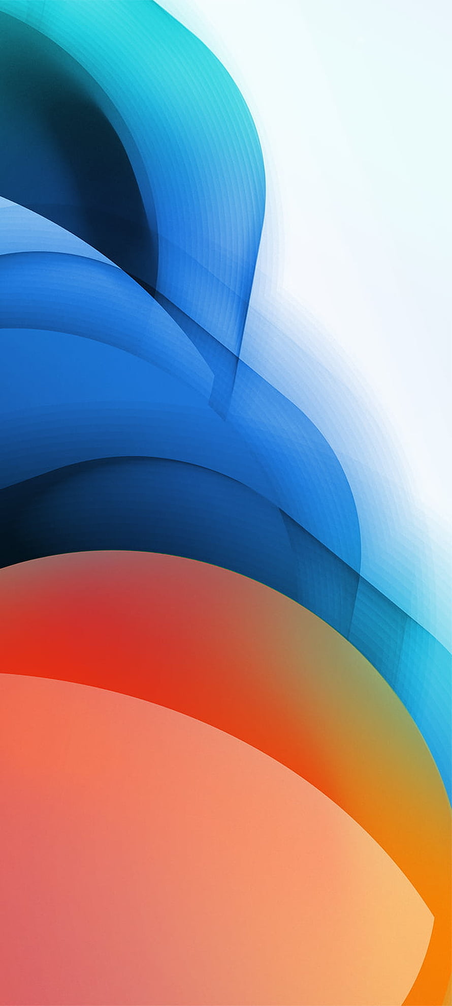 Vibrant Abstract Gradient Waves in Blue and Orange for Mobile and Tablet Screens HD phone wallpaper