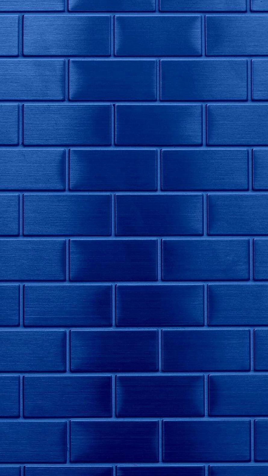 Deep Blue Metallic Brick Wall Texture with Brushed Finish and Geometric Pattern HD phone wallpaper
