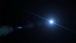 Bright Blue Lens Flare with Diagonal Light Streaks on a Dark Background HD wallpaper