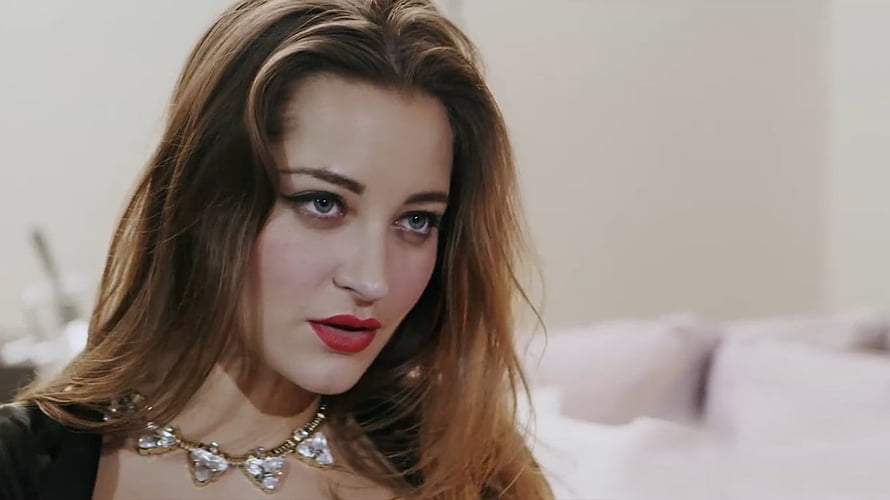 Dani Daniels Portrait With Red Lipstick And Crystal Necklace HD wallpaper