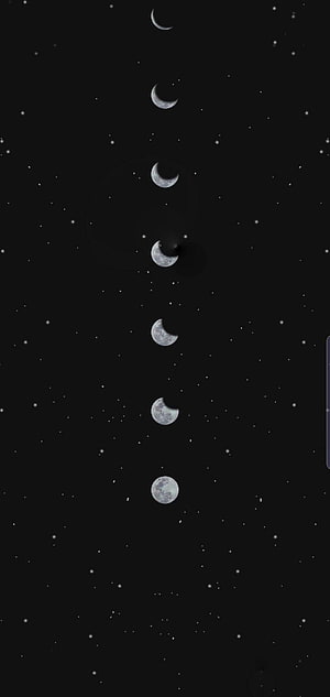 Vertical Moon Phases Sequence Against Starry Night Sky HD phone wallpaper