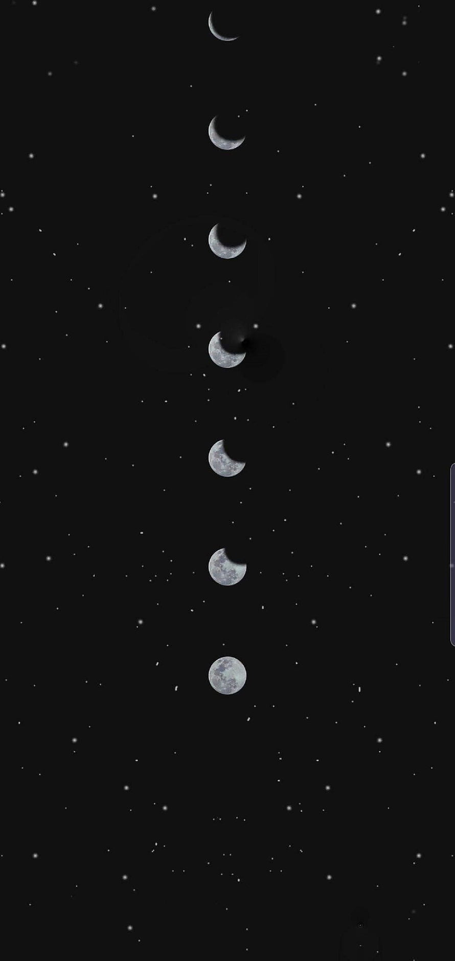 Vertical Moon Phases Sequence Against Starry Night Sky HD phone wallpaper