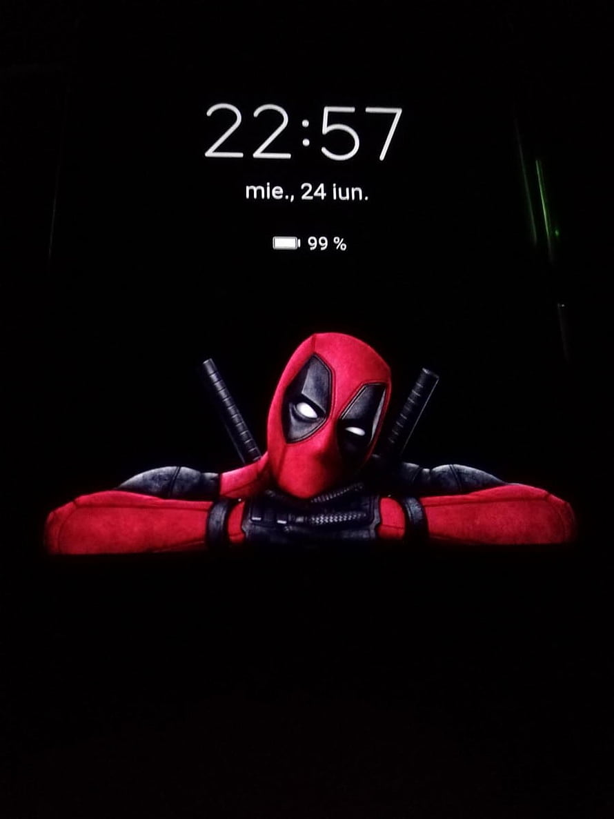 Deadpool Peeking Over Edge in Dark Cinematic Style HD phone wallpaper
