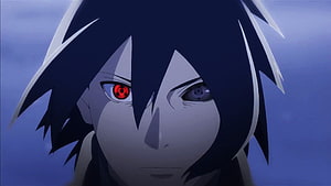 Sasuke Uchiha Anime Portrait With Sharingan Eye And Dark Hair HD wallpaper