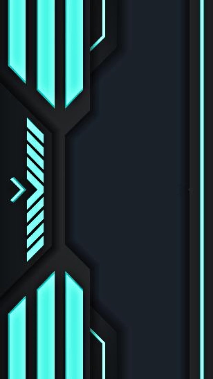 Futuristic Teal Neon Geometric Pattern on Dark Background HD phone wallpaper