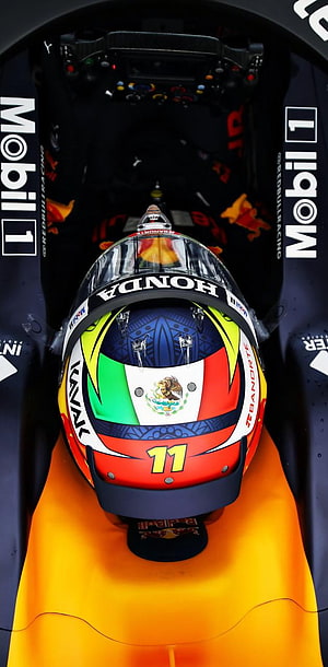 Sergio Perez Helmet Inside Red Bull Racing F1 Cockpit HD phone wallpaper