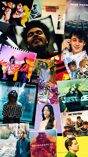 The Weeknd, Justin Bieber, and One Direction Album Cover Collage HD phone wallpaper