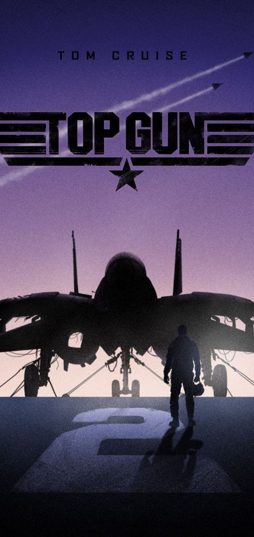 Top Gun Maverick Movie Poster Featuring Fighter Jet Silhouette and Pilot on Aircraft Carrier Deck HD phone wallpaper