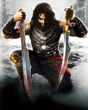 Prince of Persia Warrior Within Dual Sword Combat Artwork HD phone wallpaper