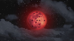 Mugen Tsukuyomi Infinite Moon Eyes in a Dark Starry Night Sky HD wallpaper