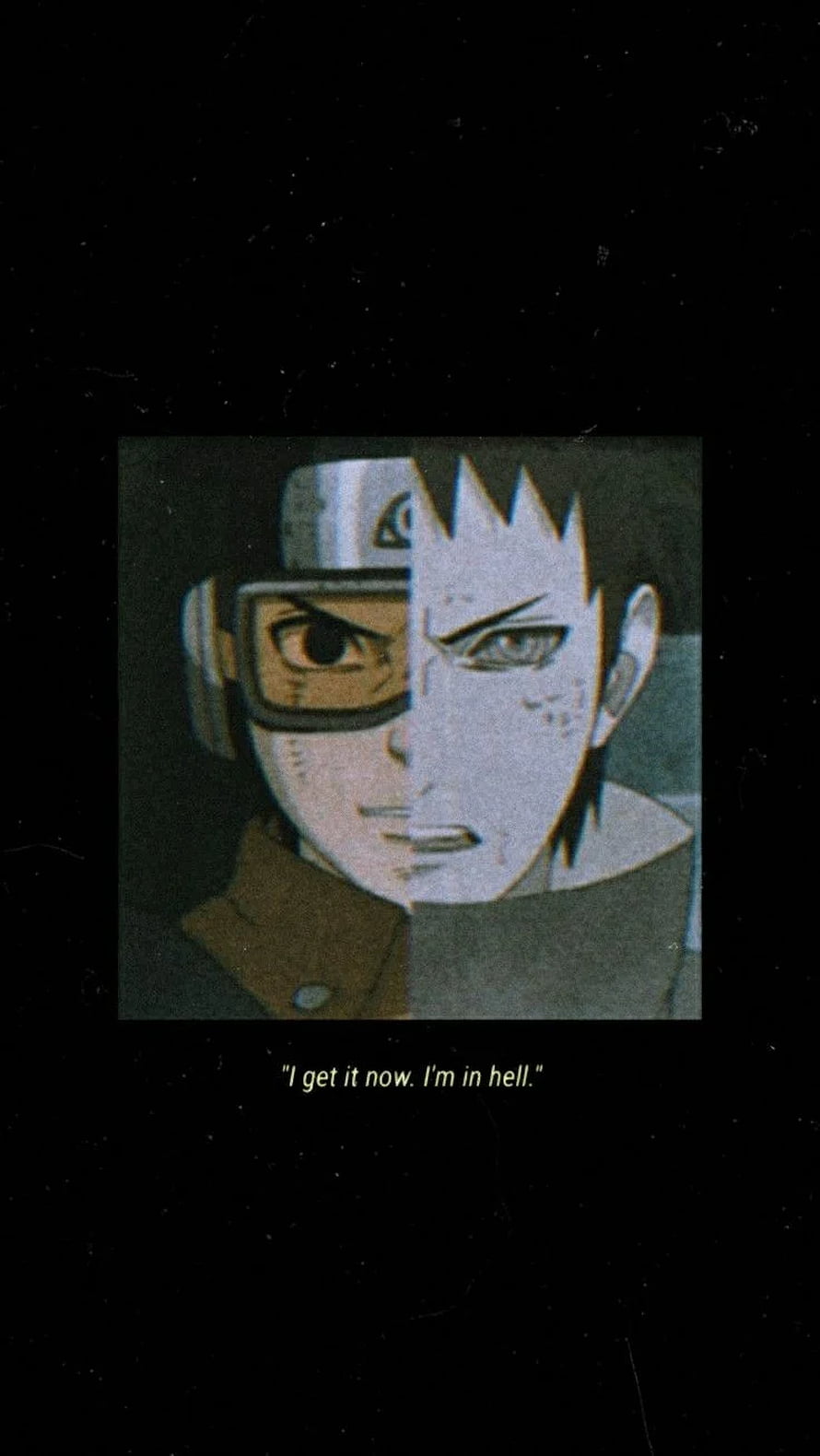 Obito Uchiha Split Face Portrait with Goggles and Headband in Dark Anime Style HD phone wallpaper