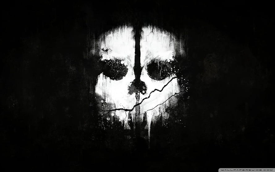 GOST Band Dark Grunge Skull Artwork with Cracked Bone Texture and Black Background HD wallpaper