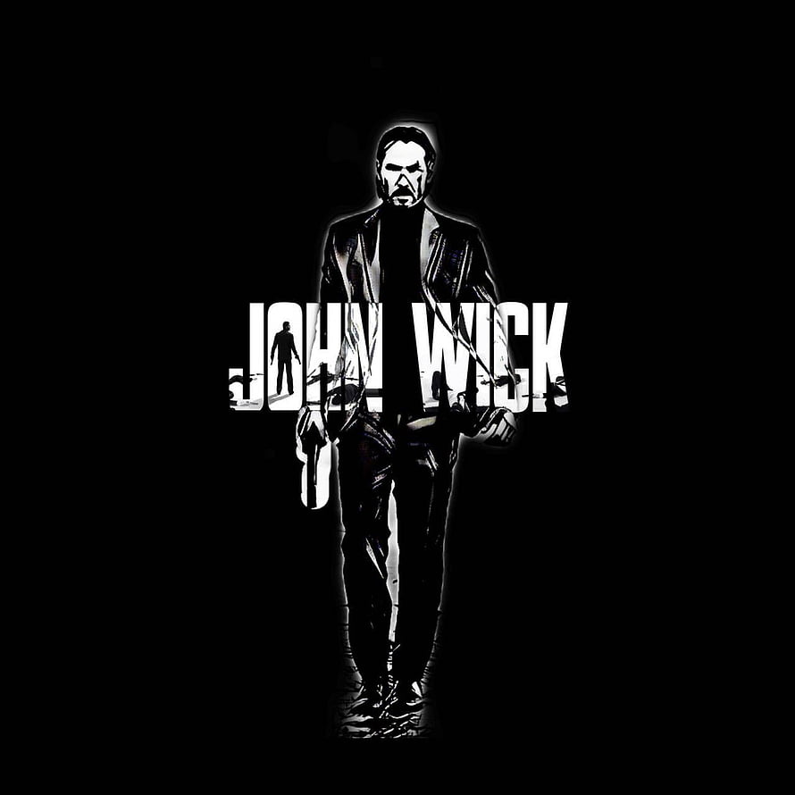 John Wick Minimalist Black and White Character Artwork with Bold Typography HD phone wallpaper