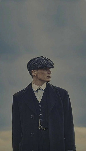Tommy Shelby in Peaky Blinders Vintage Flat Cap and Dark Overcoat HD phone wallpaper