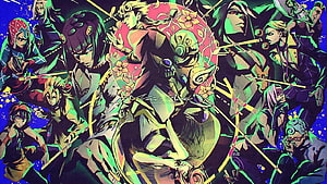 Jojo's Bizarre Adventure Golden Wind Character Ensemble Artwork HD wallpaper
