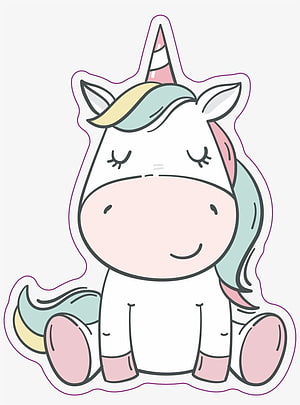 Cute Kawaii Baby Unicorn Clipart with Pastel Rainbow Mane and Horn HD phone wallpaper