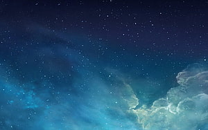 Vast Cosmic Nebula and Starfield in Deep Blue and Teal Tones HD wallpaper
