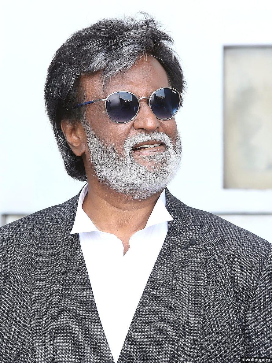Rajinikanth in Grey Suit and Round Sunglasses HD phone wallpaper