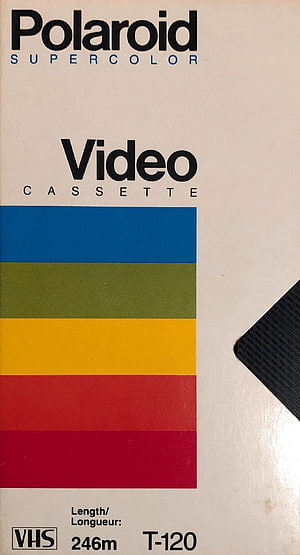 Polaroid Supercolor VHS Video Cassette T-120 with Retro Color Stripe Design HD phone wallpaper