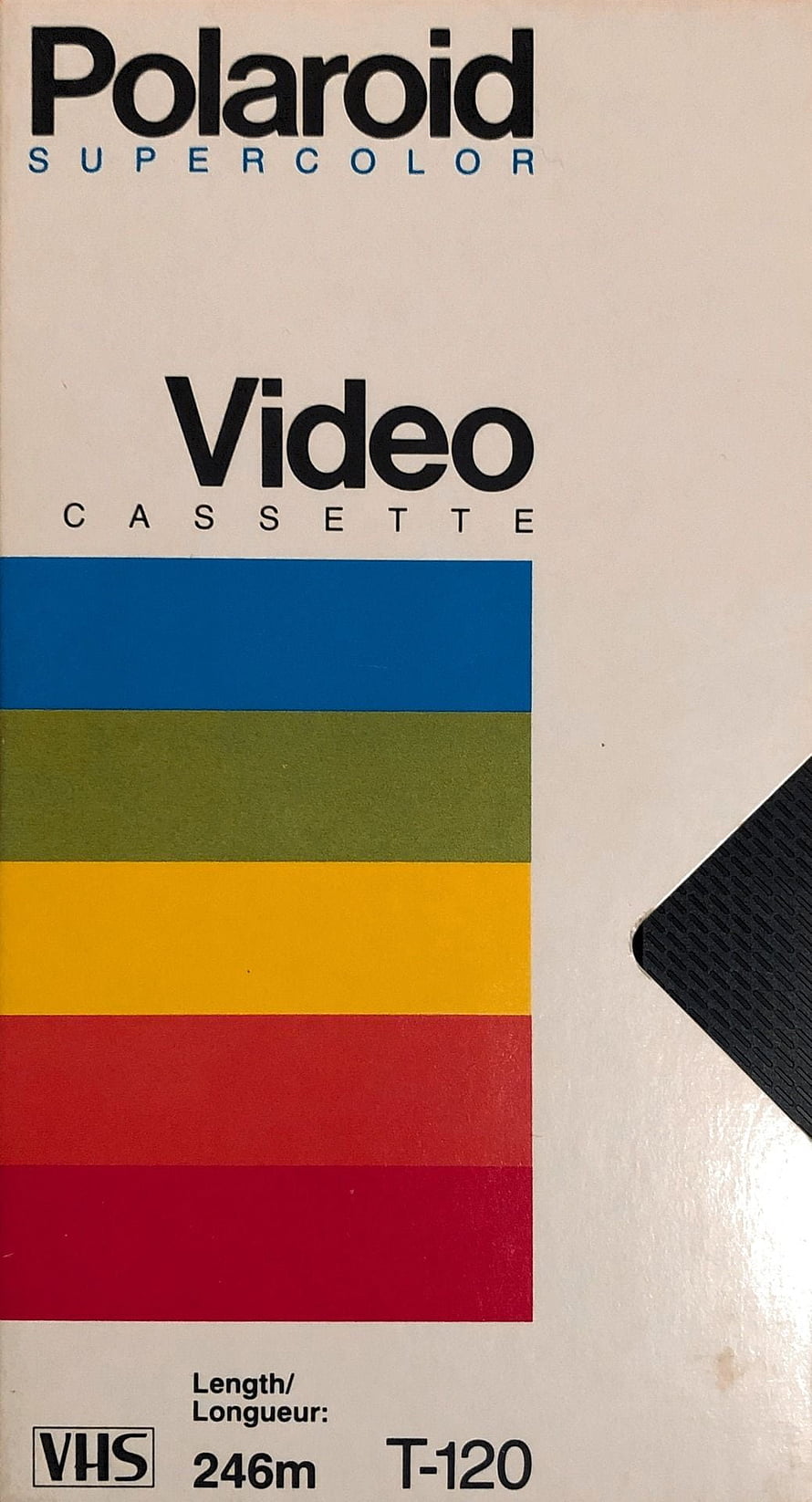 Polaroid Supercolor VHS Video Cassette T-120 with Retro Color Stripe Design HD phone wallpaper