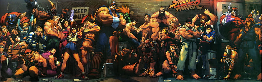 Street Fighter II Character Lineup Illustration HD wallpaper