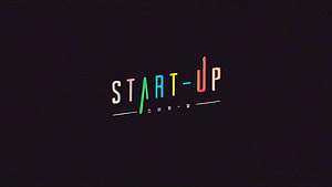 Start-Up K-Drama Title Card with Colorful Typography on Black Background HD wallpaper